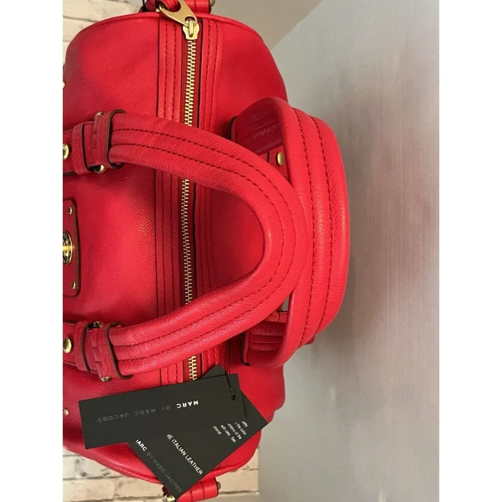 NWT Marc by Marc Jacobs Rosey Red Leather Turnlock Crossbody Shoulder Bag
